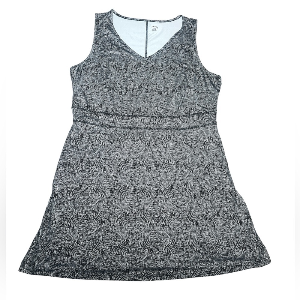 Jockey out and about dress Black and White Patterned V neck sleeveless 2X